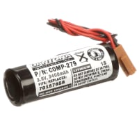 Dantona Industries, Inc. Battery, Non-Rechargeable, Cylindrical, Lithium, 3.6VDC, 3.6Ah, Connector, PLC Series