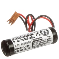 Dantona Industries, Inc. Battery, Non-Rechargeable, Lithium, 3.6VDC, 1.9Ah, Connector, Replacement Battery, 