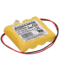 Dantona Industries, Inc. Battery, Emergency Lighting, NICAD, w/Conn., 4.8V, 800 mAh, 0120790, Dual Lite