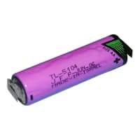 Dantona Industries, Inc. Battery, Non-Rechargeable, AA, Lithium, 3.6 VDC, 2.1Ah, Solder Tab, 