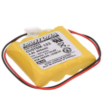 Dantona Industries, Inc. Battery Pack w/Connector;Emergency Lighting;NiCad;800mAh;4.8V;Comp. to Lithonia