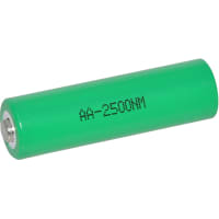 Dantona Industries, Inc. Battery, Rechargeable, AA, Ni-MH, 1.2 VDC, 2.5Ah, FDK Twicell