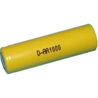 Dantona Industries, Inc. Battery, Rechargeable, AA, Nickel-Cadmium, 1.2VDC, 1Ah, Flat Top, DantonaSingle Cell