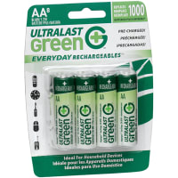 Dantona Industries, Inc. Battery, Rechargeable, AA, Nickel-Metal Hydride, 1.2VDC, 2.1Ah, Photo, Ultra Green