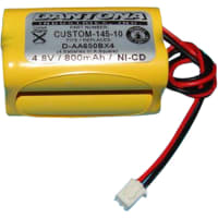 Dantona Industries, Inc. Battery Pack w/Connector;Emergency Lighting;NiCad;800 mAh;4.8 V;Comp. to All Fit