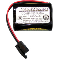 Dantona Industries, Inc. Battery, Lithium, 6V, 1800 mAh, W/Connector, Replaces FANUC: A98L-031-001