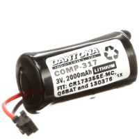 Dantona Industries, Inc. Lithium Battery 3V 2Ah w/Connector Replaces Mitsubishi 130376 Non-Rechargeable