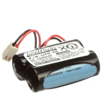 Dantona Industries, Inc. Battery, Lithium, 6V, 500 mAh, 17 mm Dia. x 45 mm, 3-Pin Tabs