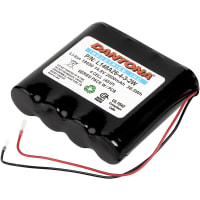 Dantona Industries, Inc. Battery, Pack Lithium-Ion Rechargeable 14.8V 2600MAH 18650 Wires 4 Cell UN38.3