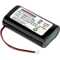 Dantona Industries, Inc. Battery, Pack Lithium-Ion Rechargeable 7.4V 2600MAH 18650 Conn 2 Cell UN38.3