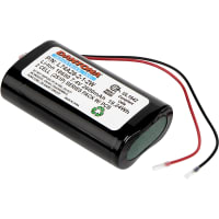 Dantona Industries, Inc. Battery, Pack Lithium-Ion Rechargeable 7.4V 2600MAH 18650 Wires 2 Cell UN38.3