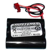 Dantona Industries, Inc. Battery, Emergency Lighting, NICAD, w/Conn.: 3.6V, 800 mAh, B-1, Max