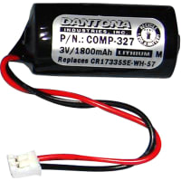 Dantona Industries, Inc. Battery, Lithium, 3V, 1800 mAh, W/Connector, Replaces SANYO: CR17335SE WH-57