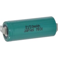 Dantona Industries, Inc. Battery, Rechargeable, 4/5 A, Ni-MH, 1.2 VDC, 2.15Ah, Solder Tab