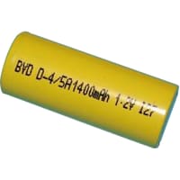 Dantona Industries, Inc. Battery, Rechargeable, Cylindrical, Nickel-Cadmium, 1.2VDC, 1.4Ah, Flat Top