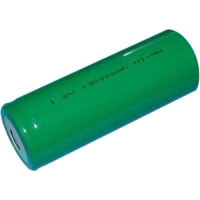 Dantona Industries, Inc. Battery, Rechargeable, F, Nickel-Metal Hydride, 1.2VDC, 13mAh, Flat Top, DantonaF