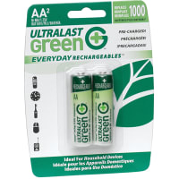 Dantona Industries, Inc. Battery, Rechargeable, AA, Nickel-Metal Hydride, 1.2VDC, 2.1Ah, Photo, Ultra Green