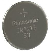 Dantona Industries, Inc. Battery, Non-Rechargeable, Coin/Button, Lithium, 3VDC, 25mAh, Pressure Contact, 