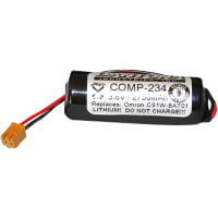 Dantona Industries, Inc. Battery, Lithium, 3.6V 2750 mAh, W/Connector, Replaces OMRON: CS1W-BAT01