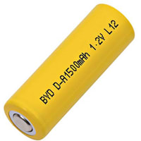 Dantona Industries, Inc. Battery;Rechargeable;A;Nickel-Cadmium;1.2VDC;1.5Ah;Pressure Contact;DantonaAF