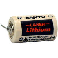 Dantona Industries, Inc. Non-Rechargeable, Cylindrical, Lithium, 3 VDC, 850mAh, 2 Pin