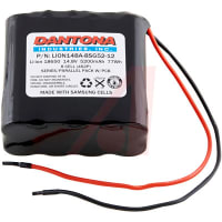 Dantona Industries, Inc. Battery, Lithium Ion, 14.8VDC, 5.2Ah, 8-Cell Pack, 5.9x2.8x1.6 In.