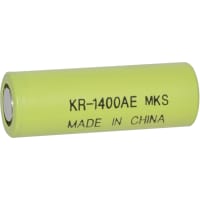 Dantona Industries, Inc. Battery, Rechargeable, A, Nickel-Cadmium, 1.2VDC, 1.4Ah, Pressure Contact, DantonaKR