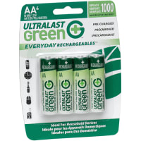 Dantona Industries, Inc. Battery, Rechargeable, AA, Nickel-Metal Hydride, 1.2VDC, 2.1Ah, Photo, Ultra Green