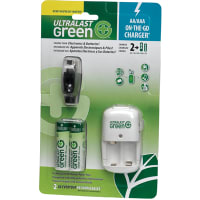 Dantona Industries, Inc. Charger; 2AA/AAA/USB On-the-Go Charger with 2 AA Everyday Precharged Batteries