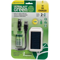 Dantona Industries, Inc. Charger; Solar 2 AA/USB Charger with 2 AA Everyday Precharged Batteries