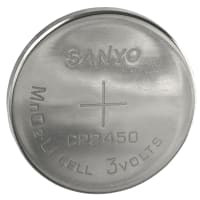 Dantona Industries, Inc. Battery, Non-Rechargeable, Coin/Button, Lithium, 3VDC, 550mAh, Pressure Contact, 