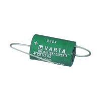 Dantona Industries, Inc. Battery, Non-Rechargeable, 1/2 AA, Lithium, 3 VDC, 950mAh, Axial Leads, 