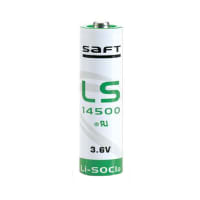 Dantona Industries, Inc. Battery, Non-Rechargeable, AA, Lithium Thionyl Chloride, 3.6VDC, 2.6Ah, SAFTLS Series