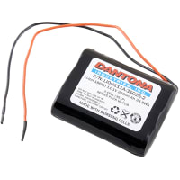 Dantona Industries, Inc. Battery, Lithium Ion, 11.1VDC, 2.6Ah, Lead Wires