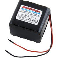 Dantona Industries, Inc. Battery, Lithium Ion, 14.8VDC, 7.8Ah, Lead Wires