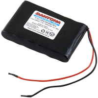 Dantona Industries, Inc. Battery, Lithium Ion, 7.4VDC, 7800mAh, 6 Cell, Lead Wires