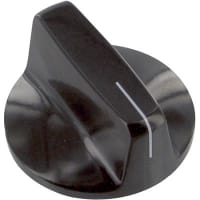 Davies Molding Knob, Phenolic, 0.25" (6.35mm) Shaft, 1.5" (38mm) Dia, 0.62" (15.7mm) H, 8-32 Screw