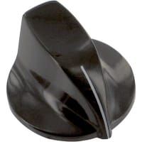 Davies Molding Knob, Phenolic, 1/4" (6mm) Dia Shaft, 7/16" (11mm) Hgt, 1.125" (29mm) Dia, 8-32 Screw