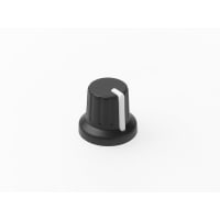 Davies Molding 16mm Wide, 14mm High Rubber Overmold Two-Shot Control Knob M6 flatted to M4.5