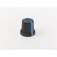 Davies Molding 18.5mm Wide, 18mm High Rubber Overmold Two-Shot Control Knob M6 flatted to M4.5