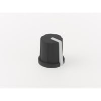 Davies Molding 17.5mm Wide, 17mm High Rubber Overmold Two-Shot Control Knob M6 flatted to M4.5