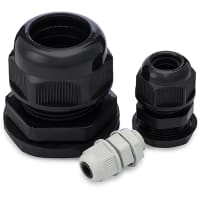 Davies Molding Cable Gland, M20x1.5, Clamping 8-12 mm, Nylon, Black, NBR Seal, GC1000 Series