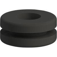 Davies Molding Rubber Grommet Black for Cut-out Hole 0.375 with Panel Thickness 0.063