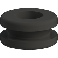 Davies Molding Rubber Grommet Black for Cut-out Hole 0.375 with Panel Thickness 0.093