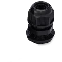 Davies Molding Cable Gland, M12x1.5, Clamping 3.5-6.5 mm, Nylon, Black, NBR Seal, GC1000 Series