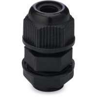 Davies Molding Black PG-7 Cable Gland, 2.5-6.5mm Cable Range