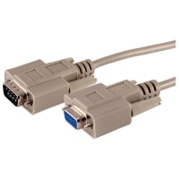 Advantech Serial Cable, RS-232 DB9 Male to DB9 Female, 6 feet, 9 Pin, 28 AWG, Thumbscrews