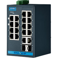 Advantech Ethernet Switch, Managed, 18 Port, Ethernet/IP Wide Temp, 12-48 V, EKI Series