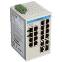 Advantech Ethernet Switch, Managed, 18 Port, 16x10/100M+2xGbE Combo, 12-48 V, EKI Series