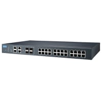 Advantech Ethernet Switch, Managed, 20 Port, 24xGbE+4G Combo, 12 to 48 VDC, EKI Series